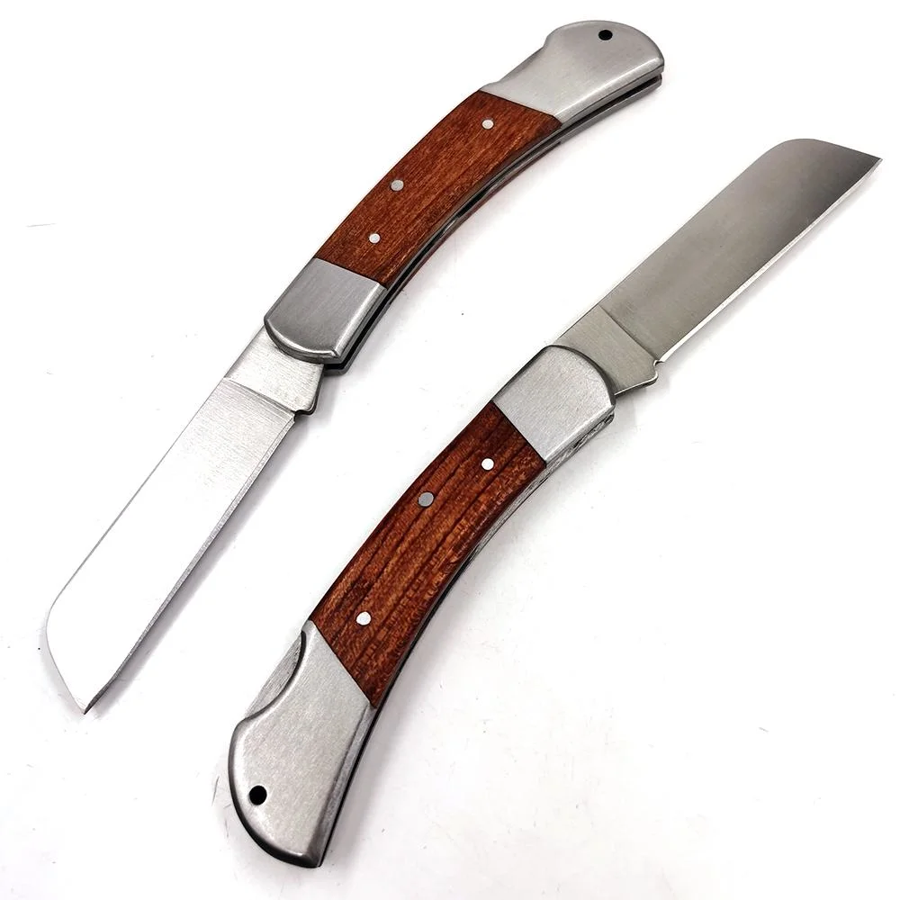 Pk-1119W 4.25 Inches Classical Lockback Style Rosewood Inlaid Handle Schwarzwolf Folding Pocket Knife